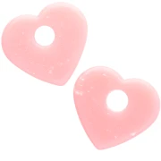 Colgante de corazón de acrílico translúcido, 27 x 30 mm - Rosa granito x1