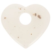 Colgante corazón acrílico transparente 27x30 mm - Blanco hueso moteado x1|raw }}