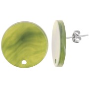 Ganchos pendientes redondos de acrílico transparente de 20 mm - Oliva jaspeado x2|raw }}