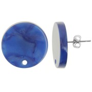 Ganchos pendientes redondos de 20 mm en acrílico opaco - Royal Blue Pearl x2|raw }}
