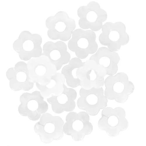 Cuentas flor de resina transparente 14 mm - Mármol blanco x4