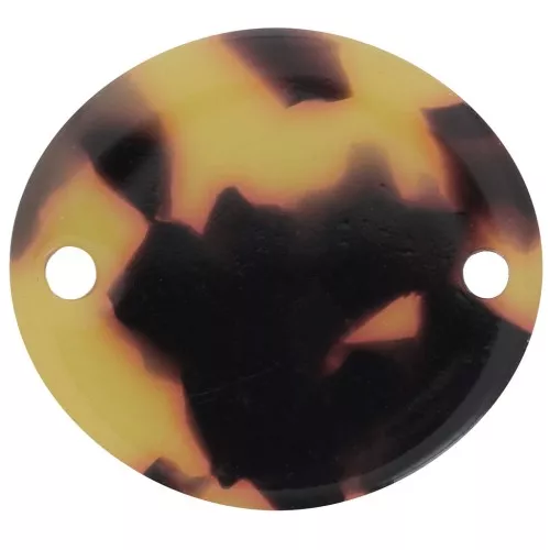Inserto ovalado de acetato 22x20 mm - carey - marrón - negro x1