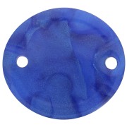 Separador ovalado de acetato transparente 22x20 mm - Azul real perla x1|raw }}