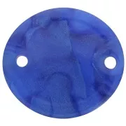 Separador ovalado de acetato transparente 22x20 mm - Azul real perla x1