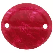 Separador oval de acetato transparente 22x20 mm - Rojo x1