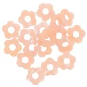 Cuentas flor de resina opaca 14 mm - Peach Marble x4