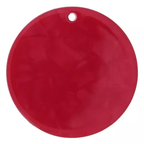 Colgante redondo de acetato transparente de 30 mm - Mármol rojo x1