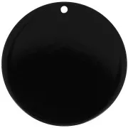 Colgante - Dije - Pendentif rond en acrylique opaque 40 mm - Noir x1 Pendentif rond en acrylique opaque 40 mm - Noir x1