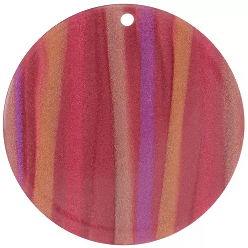 Colgante redondo de acetato opaco 40 mm - Multi-rojo nacarado x1