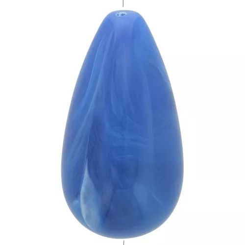 Cuenta de resina opaca pera 30x16 mm - Azul real jaspeado x1