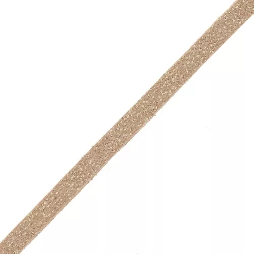 Cordón de Antelina 3x1.3 mm Light Bronce con lentejuelas x 2.8 m
