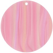 Colgante redondo de acetato opaco 40 mm - Striped Multi-Pink Pearl x1|raw }}