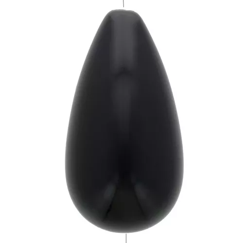 Cuenta de resina opaca pera 30x16 mm - Negra x1