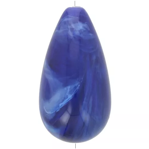 Cuenta de resina opaca pera 30x16 mm - Azul marino jaspeado x1