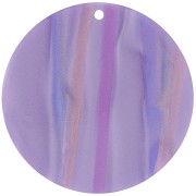 Colgante redondo de acetato opaco 40 mm - Raya nacarada multi-violeta x1|raw }}