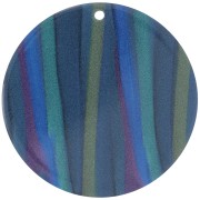 Colgante redondo de acetato opaco 40 mm - Striped Multi-blue Pearl x1|raw }}