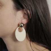 Colgante ovalado de acetato transparente 45x32 mm - Fauve jaspeado x1