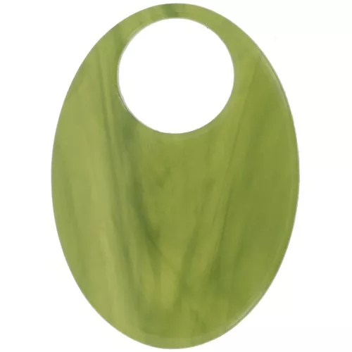Colgante ovalado de acetato transparente 45x32mm - Oliva Mármol x1