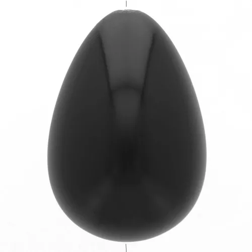 Cuenta de resina opaca pera 31x22 mm - Negra x1