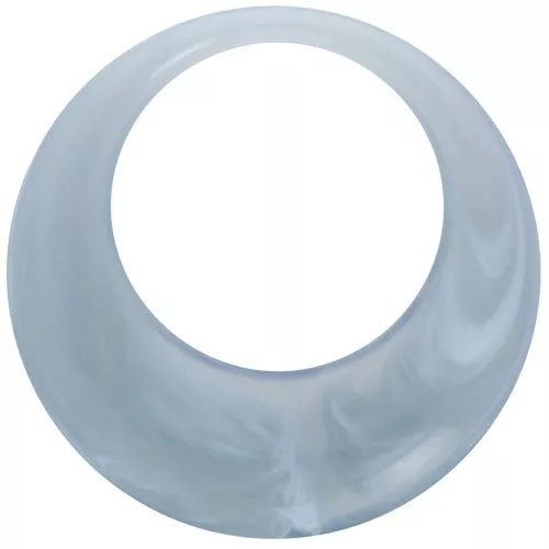 Colgante redondo hueco de resina translúcida 44 mm - Azul-gris jaspeado x1
