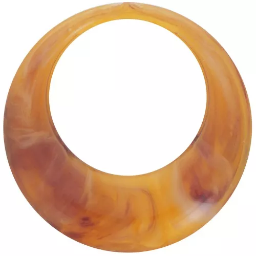 Colgante redondo hueco de resina translúcida 44 mm - Albaricoque jaspeado x1