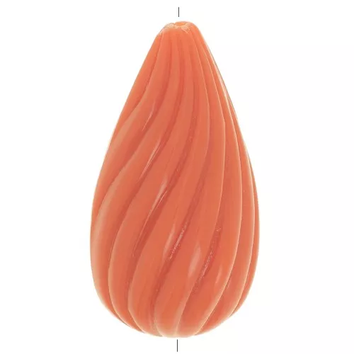 Cuenta pera retorcida de resina opaca 26x14 mm - Terracota x1