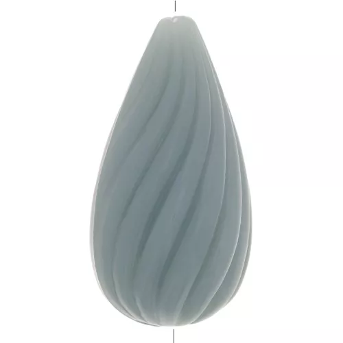 Cuenta pera retorcida de resina opaca 26x14 mm - Celadón x1