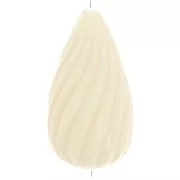 Perle poire torsadée en résine opaque 26x14 mm - Ecru x1