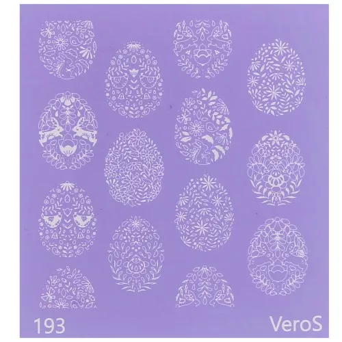 Serigrafía VeroS para arcilla polimérica 90x90 mm - Huevos de Pascua floridos n°193