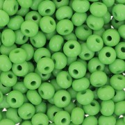 Cuentas de Rocalla Preciosa 6/0, 4 mm - Verde opaco, 20 g
