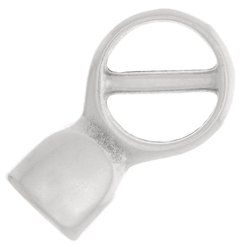 Cierre de hebilla metálica para cordón plano de 5 mm - Plateado fino envejecido x1