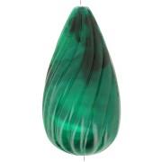 Cuenta pera retorcida de resina opaca 26x14 mm - Verde oscuro jaspeado x1|raw }}