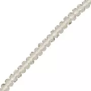 Cuentas redondas facetadas aplanadas 4x2,5 mm - Diamante negro x12,5cm