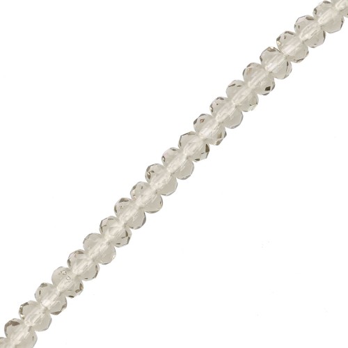 Cuentas redondas facetadas aplanadas 4x2,5 mm - Diamante negro x12,5cm