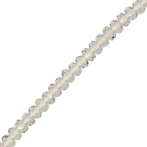 Cuentas redondas facetadas aplanadas 4x2,5 mm - Diamante negro x12,5cm