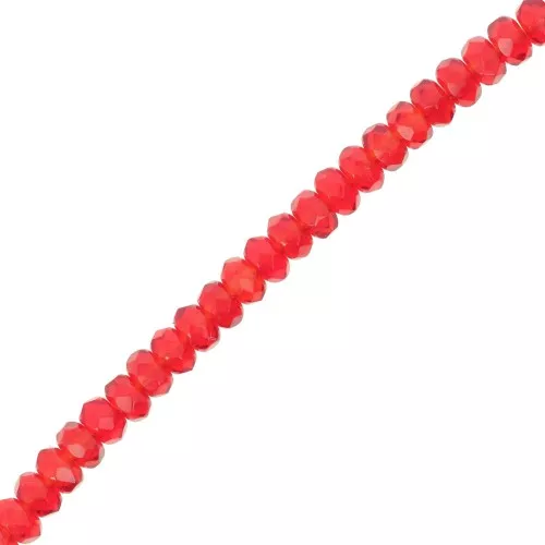 Cuentas facetadas redondas aplanadas 4x2,5 mm - Siam claro x12,5cm