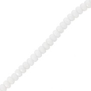Cuentas facetadas redondas 4x2,5 mm - Opaque White AB x12.5cm|raw }}