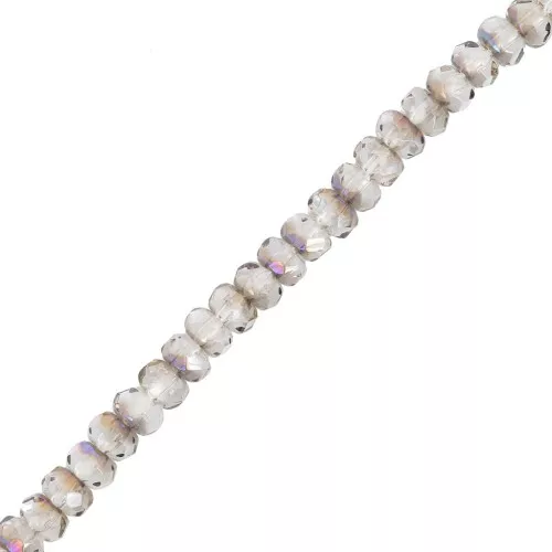 Cuentas facetadas redondas aplanadas 4x2,5 mm - Cristal Azzuro x12,5cm