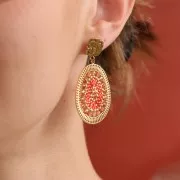 Cuentas facetadas redondas aplanadas 4x2,5 mm - Rosa Brillante x12,5cm