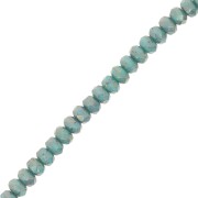 Cuentas facetadas redondas aplanadas 4x2,5 mm - Jade rojo terracota x12,5cm