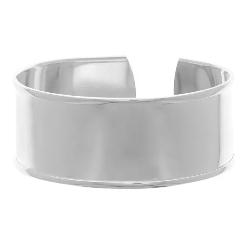 Pulsera de latón con borde curvado 23x150 mm - Plateado fino x1