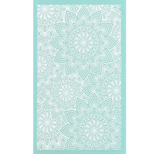 Serigrafía para arcilla polimérica 80x140 mm - Dibujo de flores mandala x1