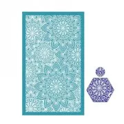 Serigrafía para arcilla polimérica 80x140 mm - Dibujo de flores mandala x1