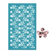 Serigrafía para arcilla polimérica 80x140 mm - Flores de la isla x1