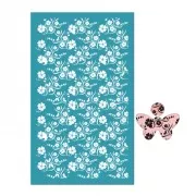 Serigrafía para arcilla polimérica 80x140 mm - Flores de la isla x1