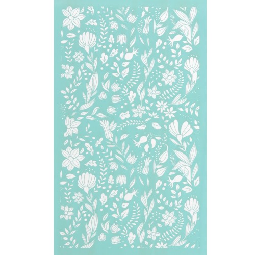 Serigrafía para arcilla polimérica 80x140 mm - Motivo floral 1 x1