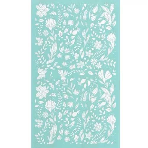 Serigrafía para arcilla polimérica 80x140 mm - Motivo floral 1 x1