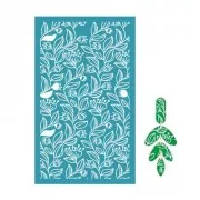 Serigrafía para arcilla polimérica 80x140 mm - Motivo floral 2 x1