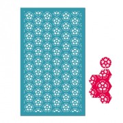 Serigrafía para arcilla polimérica 80x140 mm - Diseño de flores 2 x1