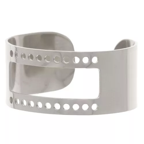 Anillo ajustable para tejer Delica 15/0 - T52 a T60 - Acero inoxidable 316L x1